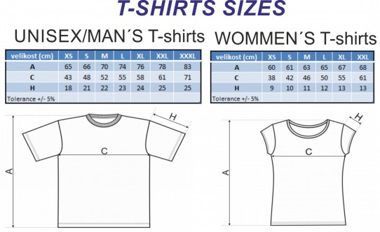 T-shirt sizes