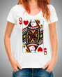 Originálne dámske tričko pre hráčky pokru či milovníčky kartových hier-Tričko - Queen - Kráľovská karta
