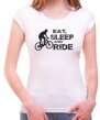 Motivačné a vtipné cyklistické tričko pre sportovcov -cyklistov, bikerov  a milovníkov bicykla-Cyklistické tričko - Eat, sleep and ride on bike