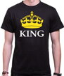 Originálne kvalitné tričká pre teba a tvoju polovičku z lásky, z kolekcie partnerské tričká-Pánske/dámske tričko KING - QUEEN (kráľ/královna)