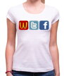 Vtipné a sarkastické tričko pre milovníkov alebo aj odporcov sociálnych sietí: facebook, tweeter --Dámske tričko - WTF Social sites