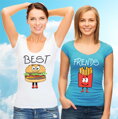 Women's friendships t-shirts - BEST FRIENDS - Fast food :)