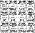 Birthday's t-shirt - LEGENDS ARE BORN IN ... (chose month)