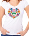 Women's T-shirt - Color Folk pattern heart