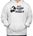 Športová a vtipná mikina ako motivácia pre fighterov, boxerov a nadšencov bojových športov-Mikina - Eat, sleep and fight