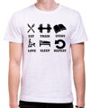 T-shirt - eat, train, study, love, sleep, repeat...