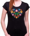 Women's T-shirt - Color Folk pattern heart