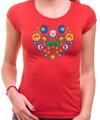 Women's T-shirt - Color Folk pattern heart