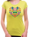 Women's T-shirt - Color Folk pattern heart