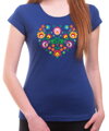 Women's T-shirt - Color Folk pattern heart