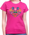 Women's T-shirt - Color Folk pattern heart