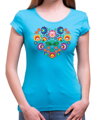 Women's T-shirt - Color Folk pattern heart