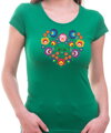 Women's T-shirt - Color Folk pattern heart