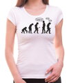 Zábavné dámske tričko z kolekcie evolúcia- Go back ! - evolution 