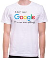 Zábavné párty tričko zo série IT a programátorske motívy pre fanušíkov vtipu,Tričko - I don`t need Google, I know everything  