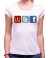 Vtipné a sarkastické tričko pre milovníkov alebo aj odporcov sociálnych sietí: facebook, tweeter --Dámske tričko - WTF Social sites