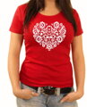 Women's T-shirt - Folk pattern heart