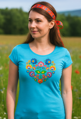Women's T-shirt - Color Folk pattern heart