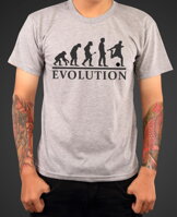 Originálne a vtipné tričko ako motivácia pre športovcov-futbalistov, zo série Evolúcia-Tričko Evolúcia Futbal