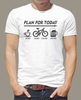 Športové motivačné tričko pre všetkých bajkerov, milovníkov bicykla, Cyklistické tričko - Dnešný plán