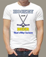 Originálne a vtipné tričko pre hokejových fanúšikov a milovníkov piva -Tričko - Hockey and Beer, that's why i'm here