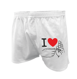 Men's boxers - I love sex - fingers