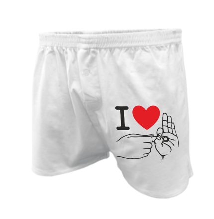 Men's boxers - I love sex - fingers