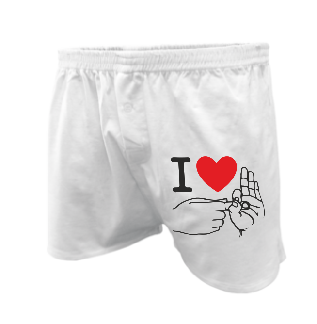 Men's boxers - I love sex - fingers