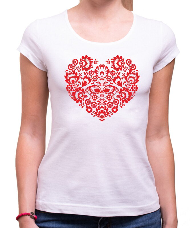 Women's T-shirt - Folk pattern heart Women's T-shirt - Folk pattern heart