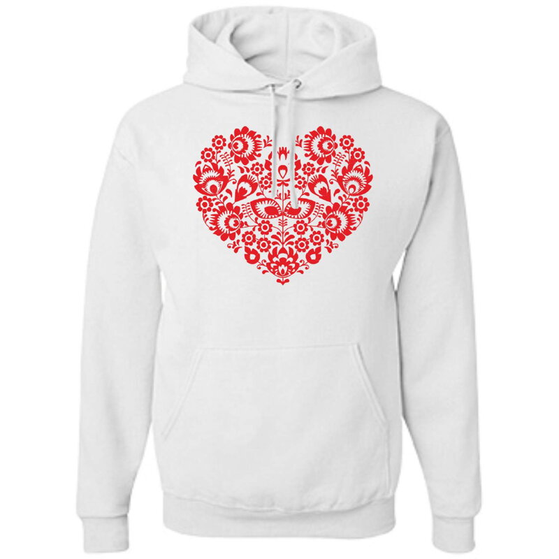 Hoodie - Folk pattern heart