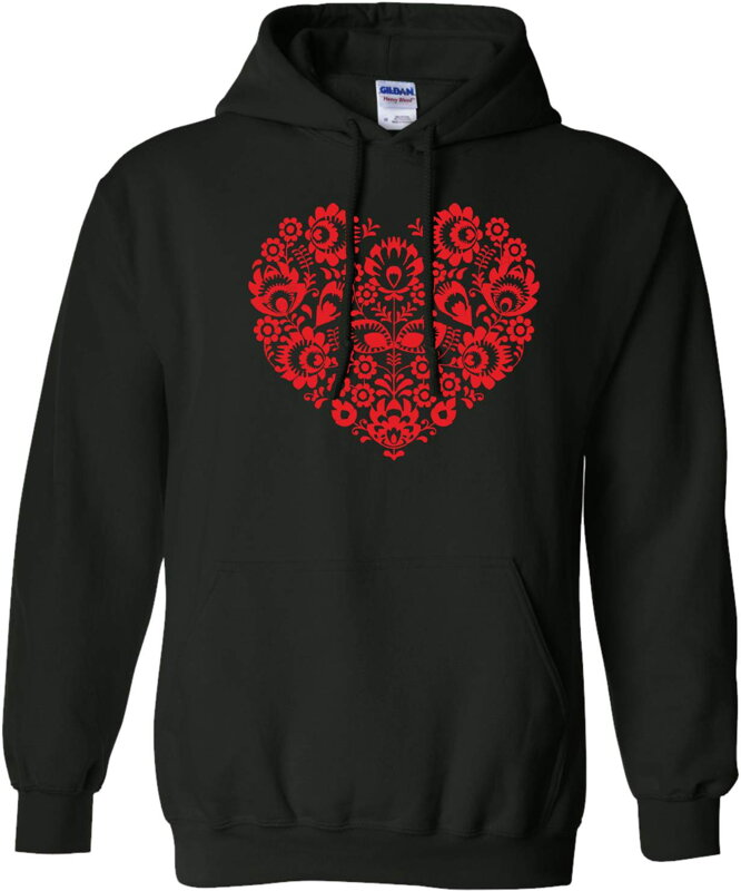 Hoodie - Folk pattern heart